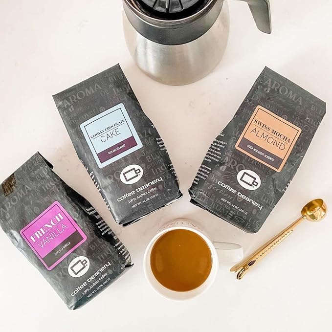 Dark Chocolate Almond Flavored Coffee SWP Decaf, Specialty Arabica Coffee, Medium Roast, 12 ounce, Automatic Drip (Ground)