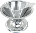 Waziaqoc Pour Over Coffee Dripper, Slow Drip Paperless Coffee Filter, Stainless Steel Pour Over Coffee Maker for 1-4 Cups Brew, Double Mesh Design of Manual Reusable Cone Filter