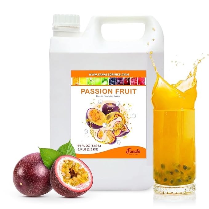 Fanale Premium Flavoring Concentrated Syrup for Bubble Tea 5.5 lb | Passion Fruit Flavor Syrup | for Boba Tea, Smoothies, Slushes, Desserts | 5.5 lb | Pack of 6 | SRP503-CS