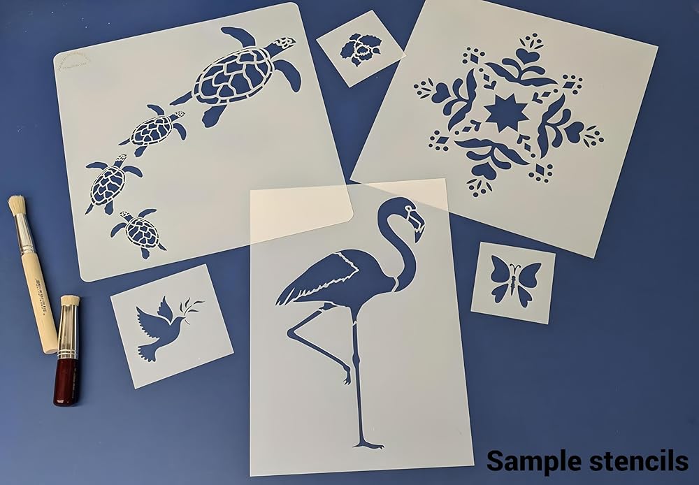 Rosemaling Patterns 24, 26, 27, 29 and 30 Stencils - Set of 5 Motifs - 4" x 1.5" each - Rose-painting - Scandinavian decorative folk painting - Mylar plastic stencil - The Artful Stencil