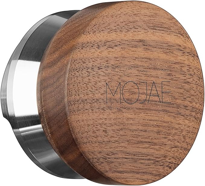 MOJAE 58.5mm Espresso Distributor, Espresso Distribution Tool, Coffee Distributor Adjustable Depth Espresso Leveler With Walnut Wood Handle, Fits for 58mm Portafilter