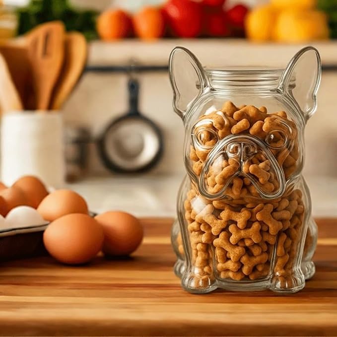 French Bulldog Snack Jar – 2025 New Cute Airtight Storage Container, Multi-purpose Jar for Dog Snacks, Cookies, Candy, Coffee Pods, Kitchen Organization, Pet Lovers Gift(French bulldog A)