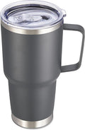 30 oz Tumbler with Handle and Lid, Stainless Steel Tumblers Double Wall Vacuum Insulated Travel Mug Leak Proof Cup Keep Drinks Cold and Hot Grey, 1 Pack
