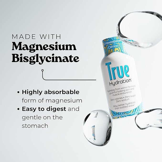 True Hydration Shots Unsweetened Lemon Flavor – 12 Pack of 1.93 fl oz Shots – Electrolytes – Amino Acids – Zero Sugar – Zero Sodium – Vegan – Gluten-Free Hydration
