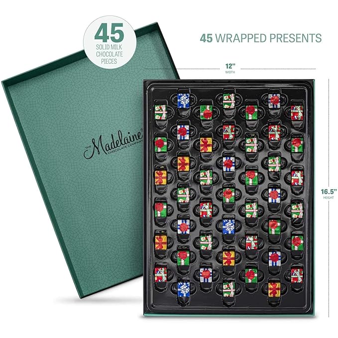 Madelaine Chocolate Extra Large Gift Box - Christmas Holiday Themed Gourmet Chocolate Candy - for Food Gift Baskets Idea - Wrapped in Italian Foil