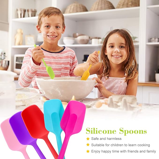 Patelai Silicone Spatulas, 7 Pieces 8.2 Inch Small Rubber Spoon Non Stick Kitchen Spatulas Heat Resistant Flexible Scrapers Baking Tool for Cooking, Mixing, Baking Tools