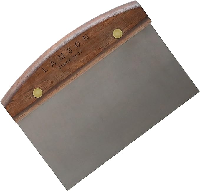 Lamson Dough (Bench) Scraper with Walnut Handle (4" x 6")