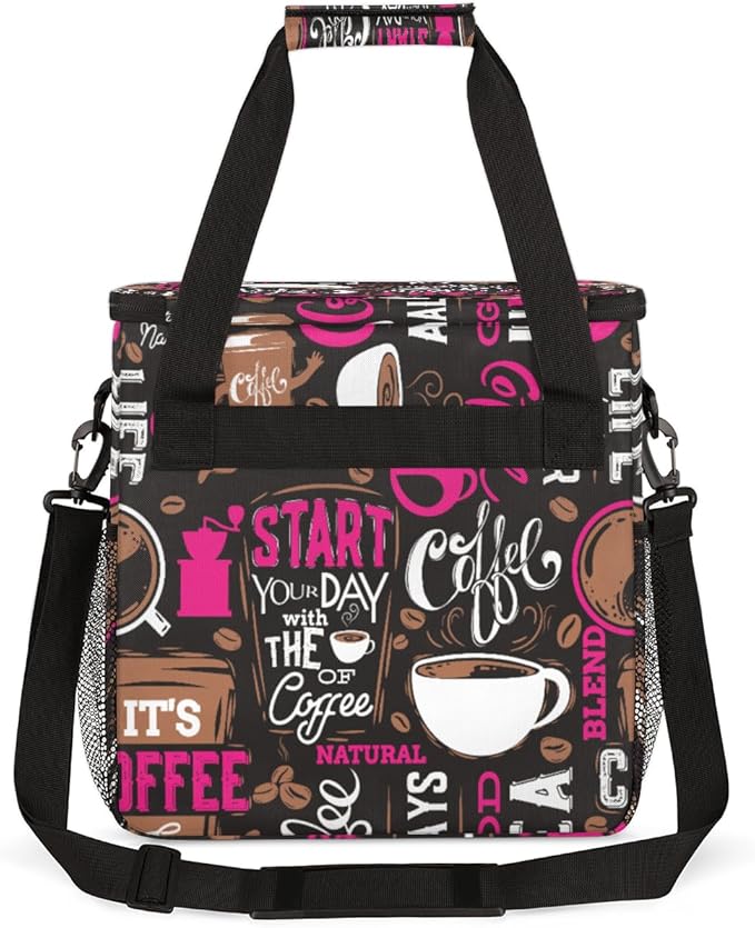 cfpolar Coffee Maker Storage Bag, Waterproof Travel Carrying Storage Tote Bag Organizer Case, Compatible with K-Mini or K-Mini Plus, And Suitable for Other Accessories， With Pockets for K-Cup Pods