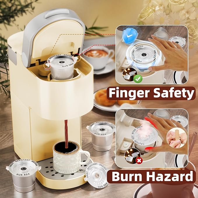 3 Pack Reusable K Cups Coffee Pods for Keurig 1.0: Stainless Steel Refillable K Cups - Reusable Coffee Filters for Keurig Coffee Machine, SUS 304‌, BPA-Free, Heat Resistant Handles, Scoop