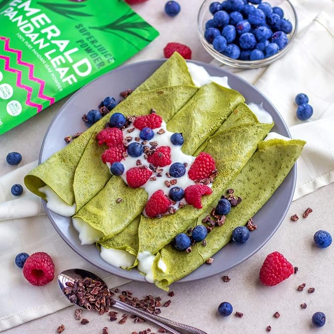 Suncore Foods Emerald Pandan Leaf Powder, Green Food Coloring Powder, Gluten-Free, Non-GMO, 3.5oz (1 Pack)