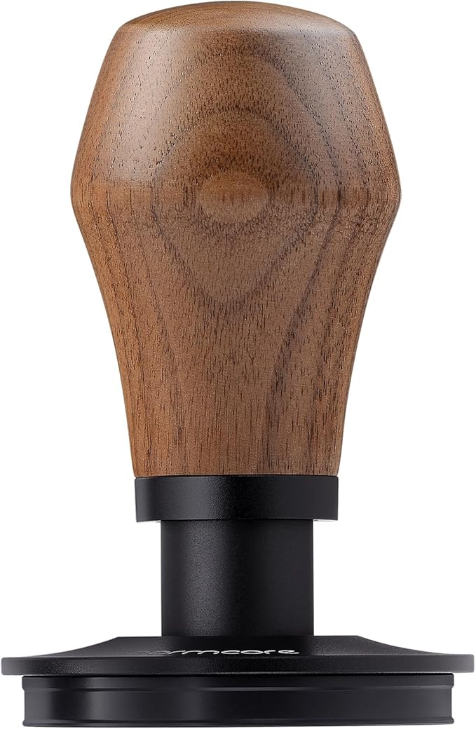 Normcore 53.3mm Coffee Tamper V4.1 with Click Sound Feedback, Fits Breville Sage 54mm Espresso Machines Portafilter, Spring Loaded Tamper with Flat Base, Genuine American Walnut Handle