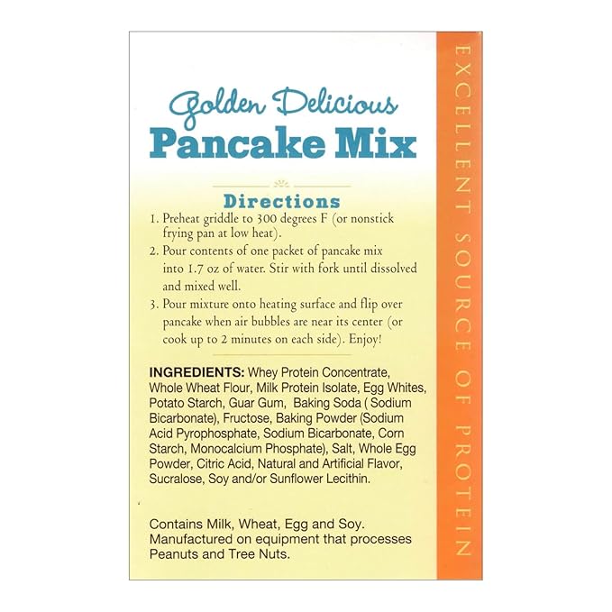 Nutmeg State Nutrition HealthyWise - High Protein Pancake Mix, 15g Protein, Low Carb, Low Calorie, Low Sugar, Healthy Breakfast Meal, KETO Friendly, 7 Servings Per Box (Golden Delicious, 1 Pack)