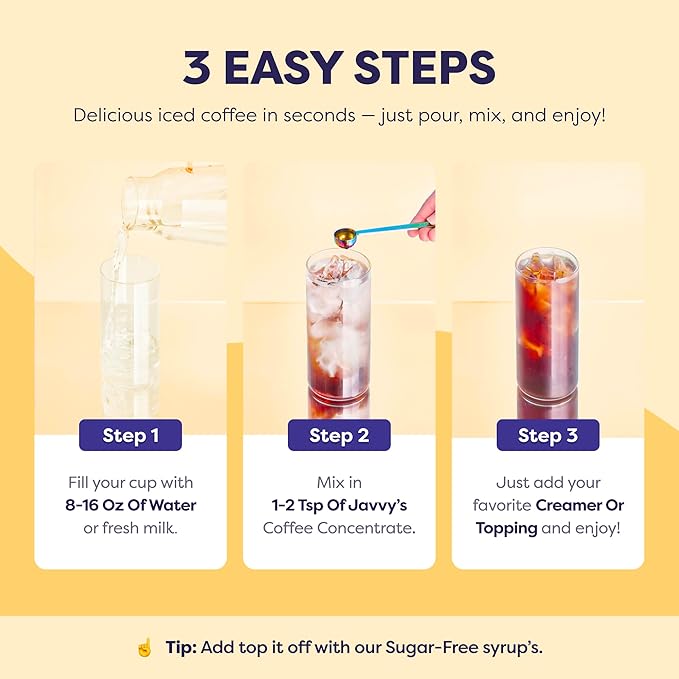 Javvy Coffee Concentrate - Cold Brew Coffee, Perfect for Hot or Iced Instant Coffees, Hot Drinks, Cold Brew Concentrate, 35 Servings - Original Decaf