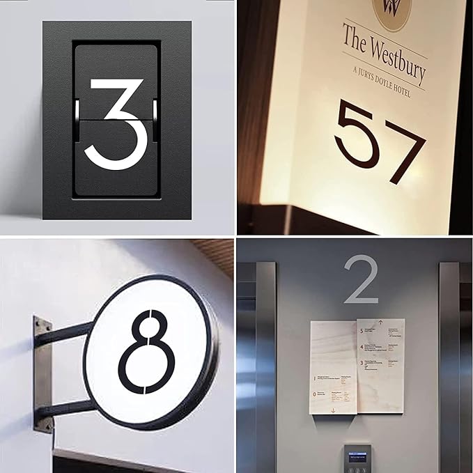 8 Inch Plastic Number Stencils Set - Reusable Digital Templates for Cake, Address, Painting