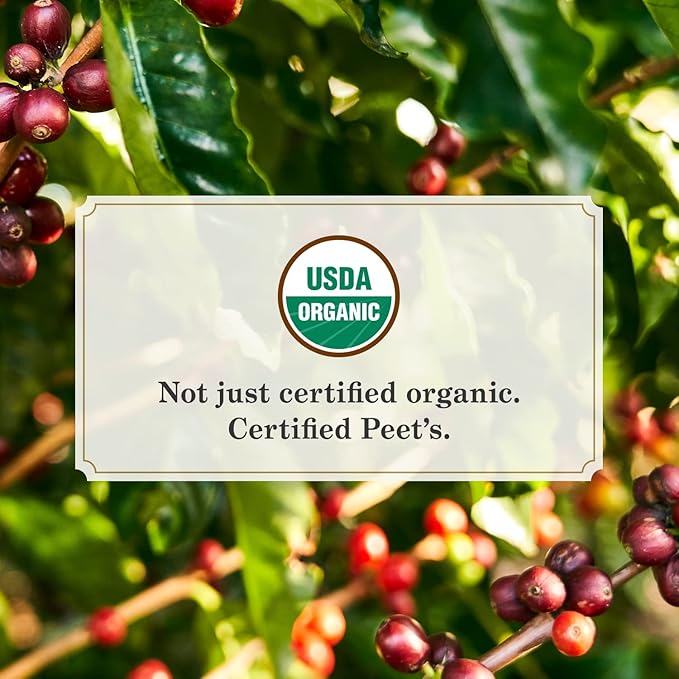 Peet's Coffee, USDA Organic Dark Roast Ground Coffee - French Roast 18 Ounce Bag