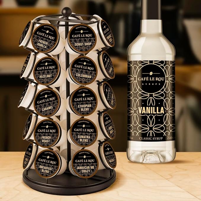 "NEW" Café Le Rou Vanilla Classic Syrup - 25.4 oz, 1 Pack with 1 Gold Pump Dispensers 25.4 Fl Oz (Pack of 1)