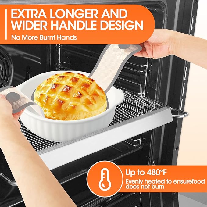 Silicone Bread Sling Dutch Oven，2 PCS Silicone Baking Mat Set，Non-Stick & Easy Clean Reusable Bread Mat With Extra Long Handles, Bread Baking Mat for Sourdough Transfer