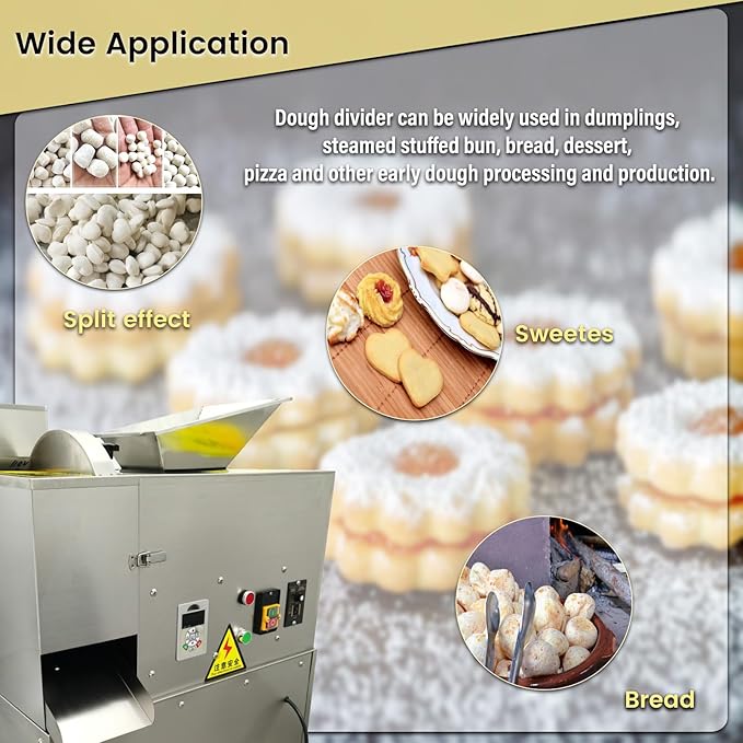 Commercial Dough Divider Multifunction Electric Dough Cutting Machine Can be Used to Process Dough 2.47oz-10.58oz(70g-300g) for Pizza, Desserts, Biscuits, etc 110V