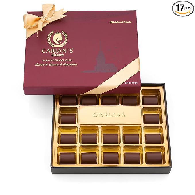 CARIANS Dubai Chocolate Gift Box, Dubai Chocolate Candy with Pistachio and Kataifi, Great for Gift Giving, Anniversary, Christmas, Thanksgiving, New Year, 17 Pcs