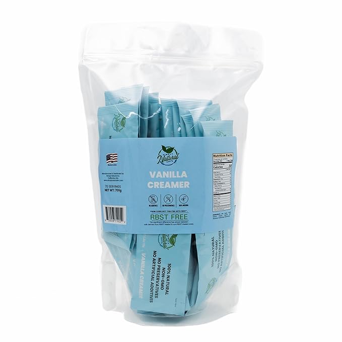 Simply Natural Vanilla Sweetened Condensed Milk Creamer Single-Serve 10 grams sachet, All Natural Coffee/Tea Creamer (70 sachets bag, Vanilla flavor)