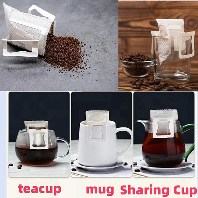 Coffee Filter Bag，Coffee Tea Bag，Drip Bag Coffee ，Suitable for Single Cup, Office, and Outdoor Use With Ease(100)