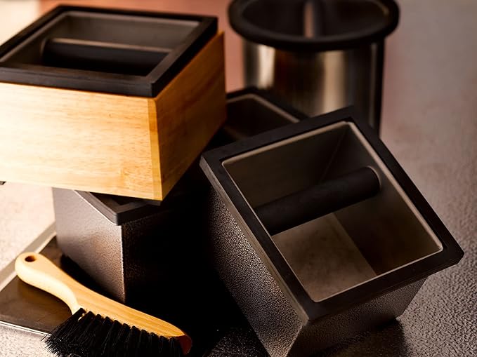 Rattleware Stainless Steel Knock Box - Ideal for Home, Cafe, Restaurant, Hotel, Office, or Commercial Establishment - Heavy Duty Knock Box Trusted By Baristas Worldwide (9" x 5.5" x 4")