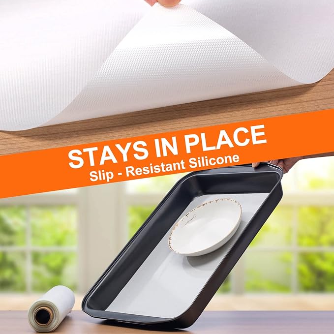 Silicone Baking Mat Roll -12IN x 10FT Non Stick Heat Resistant Food Grade Baking Mats, No Slip Reusable Freeze Dryer Mat,Pastry Mat,Countertop Protector Mat, Washable Oil-Proof Refrigerator Liners