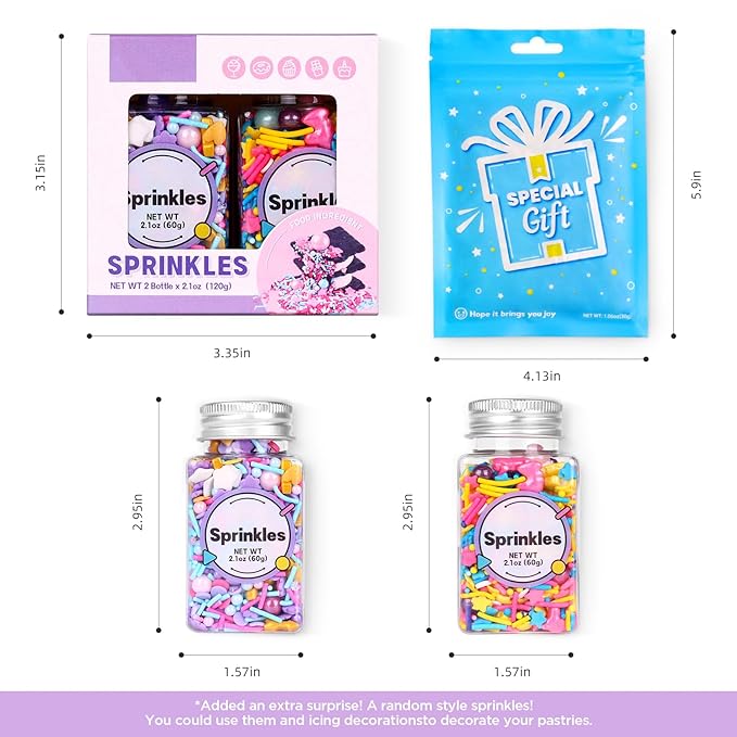 Edible Unicorn Sprinkles for Cake Decoration, Edible Pearl, Edible Sprinkle for Cupcake Topper, Ice Cream Toppings, Cookies Sprinkles for Party, Birthday. (120g/4.2oz)