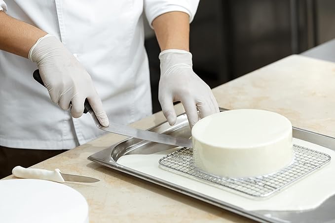 Offset Stainless Steel Spatula Set with Wood Handle - Professional Cake Decorating Tools - 4", 6.5" & 8" Stainless Steel Offset Blade Cake Spatula Set