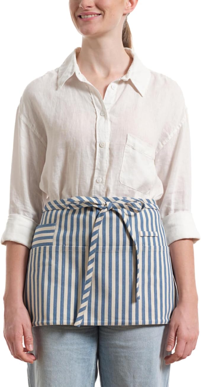 MEEMA Waist Apron with 3 Pockets | Waitress Apron | Waitress Apron with Pockets | Half Aprons With Pockets | Server Aprons Women
