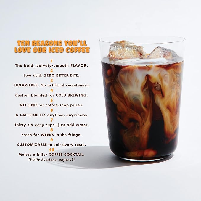 GRADY’S COLD BREW, French Vanilla, 100% Arabica Ground Coffee & Chicory Pouches, ONE Box with 4 Easy-to-Brew Bean Bags, Makes 12 drinks