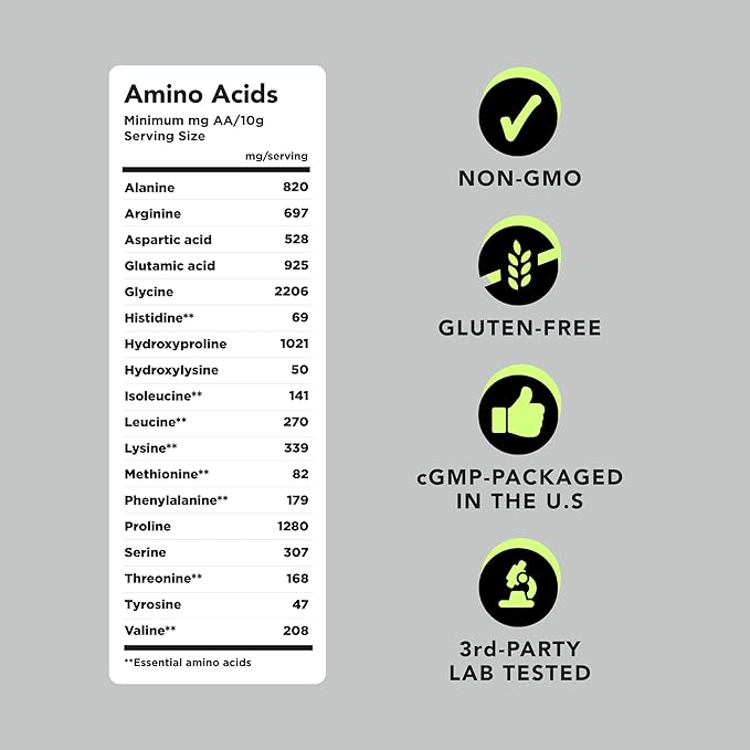 AMANDEAN Collagen Peptides Powder 1kg. Grass-Fed, Enzymatically Hydrolyzed, Type 1 & 3. Agglomerated, Easy to Mix, Unflavored, Non-GMO. Protein with 18 Amino Acids for Healthy Skin, Hair, Nails.