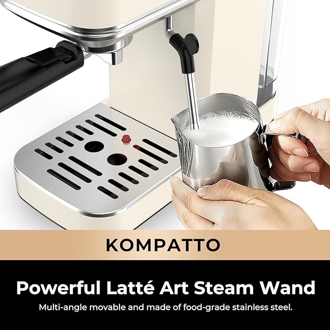 CHULUX Slim Espresso Machine with Milk Frother Steam Wand, 20 Bar Professional Italian Pump Semi Automatic Espresso Coffee Machine for Home Cappuccino & Latte Maker, Creamy