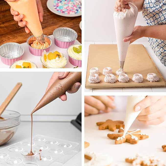 24 Inch Extra Large Piping Bags Disposable, 120Pcs Thickened Icing Piping Bags, Food Grade Cake Decorating Bags for Dessert, Pastry, Cookies, Cupcake Decorating