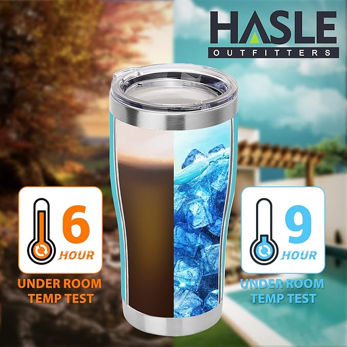 HASLE OUTFITTERS 20 oz Tumbler Bulk, Stainless Steel Tumblers with Lid, Vacuum Insulated Tumbler, Double Wall Powder Coated Cup, coffee mugs, Sky Blue, 12 Pack