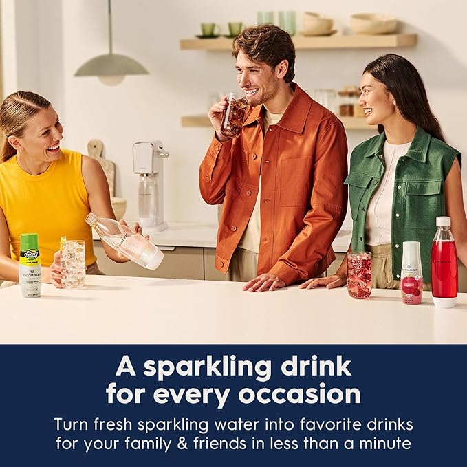 SodaStream - Terra Sparkling Water Maker | VALUE BUNDLE | CQC CO2 system | Includes 2x CO2 Cylinders, 3x 32 Fl Oz Dishwasher Safe Bottles, 2x Bubly Flavor Drops | Combine with Pepsi Flavors | White