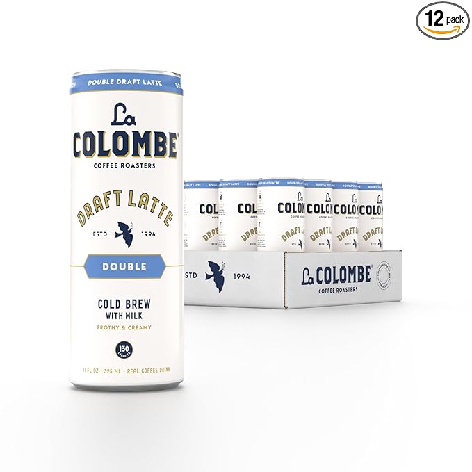 La Colombe Coffee, Double Draft Latte, 11 fl oz Cans (Pack of 12), Coffeehouse Quality Cold Brew, Specialty Grade Coffee Beans, Ready-to-Drink On-the-Go