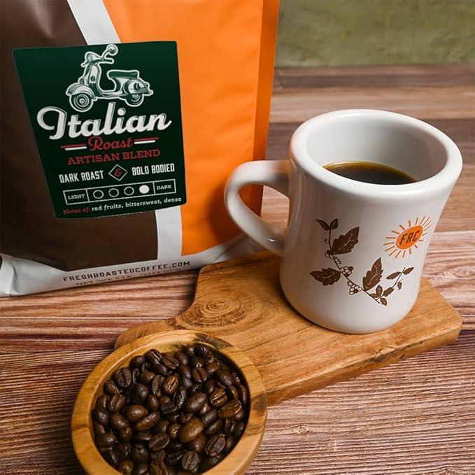 Fresh Roasted Coffee, Italian Roast, 5 lb (80 oz), Dark, Kosher, Ground