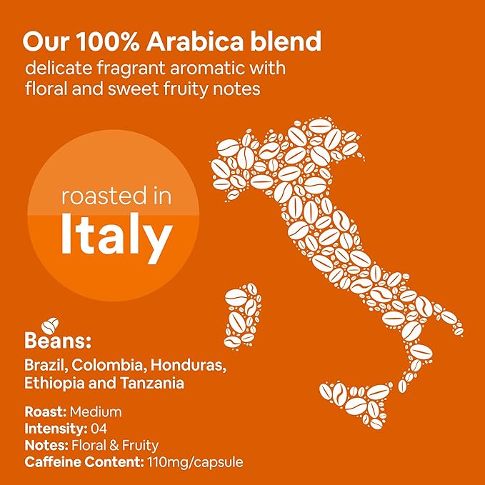 WOKEN COFFEE Compostable Nespresso Pods - Arabica Medium Roast Italian Espresso Coffee Capsules Compatible With Nespresso Coffee Machine (60 Pod Count, 6 Boxes)