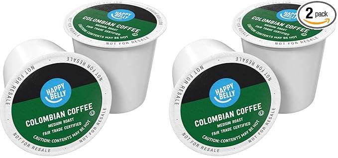 Amazon Brand - Happy Belly Medium Roast Coffee Pods, Colombian, Compatible with Keurig 2.0 K-Cup Brewers, 24 Count (Pack of 2)
