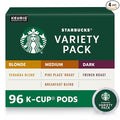 Starbucks Black Coffee K-Cup Coffee Pods — Variety Pack for Keurig Brewers — 4 boxes (96 pods total)