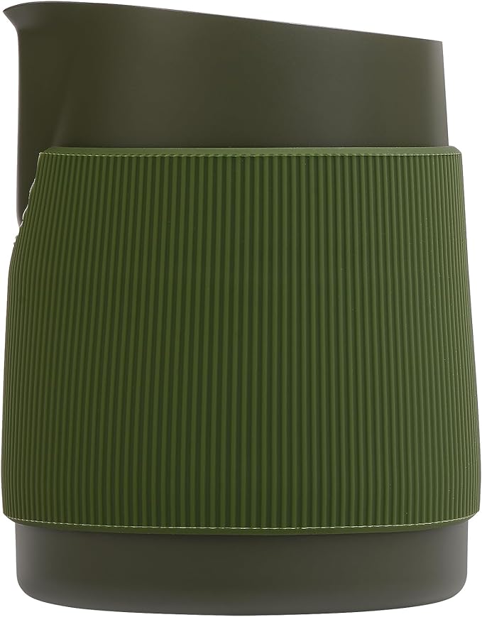 Normcore Handleless Milk Frothing Jug, Pitcher 15.2 oz, Frother Steamer Cup Stainless Steel Espresso Cup, Sharp Spout, Green, 450 ml