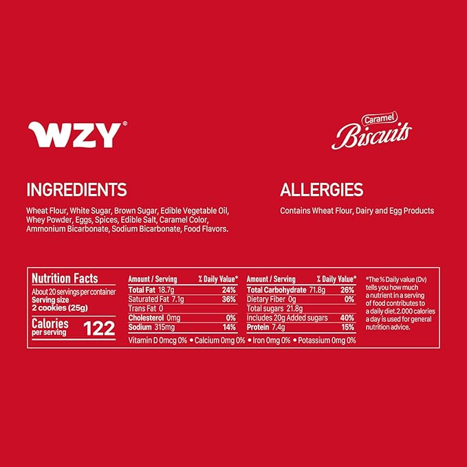 WZY Gourmet Caramelized Biscuit Biscotti Cookies Vegan Non-GMO Project Verified 17.6 OZ (500g) Perfect Crunch for Coffee Tea Snacking & Desserts Crunchy Buttery & Delicious (17.6 OZ (500g))