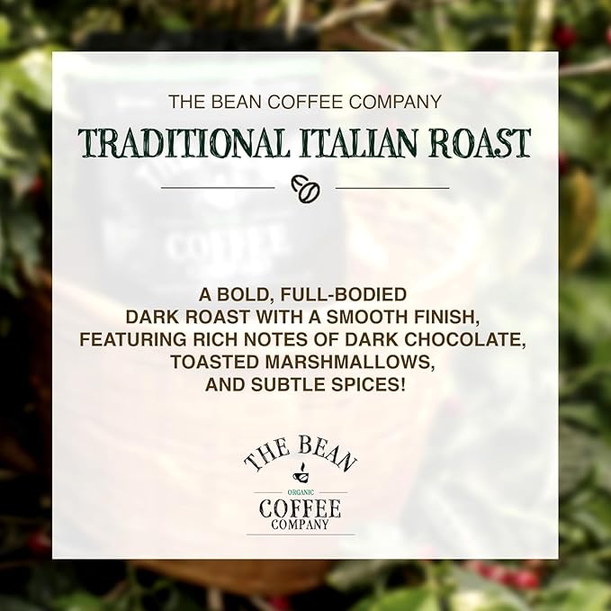 The Bean Organic Coffee Company Il Chicco (Traditional Italian Roast), Dark Roast, Whole Bean Coffee, 5-Pound Bag