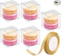 JOERSH 2x2x2 Inches Clear Boxes for Favors with Gift Ribbons, 60 PCS Mini Transparent Cube Wedding Baby Shower Birthday Party Favor Boxes, Small Gifts Display Individual Macaron Box