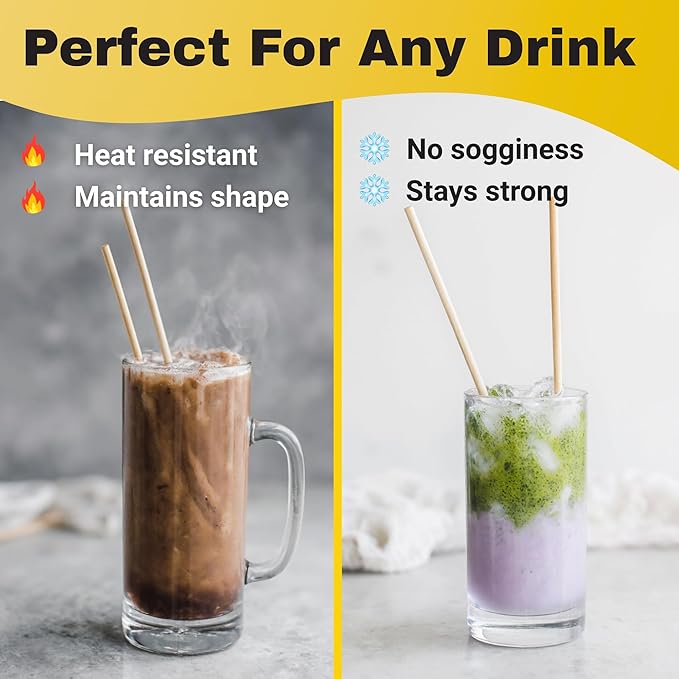 HAY! Stir, Natural coffee stir sticks, fully compostable made from wheat stems, our stir sticks are ideal for hot and cold beverages, 7.75'' pack of 500.