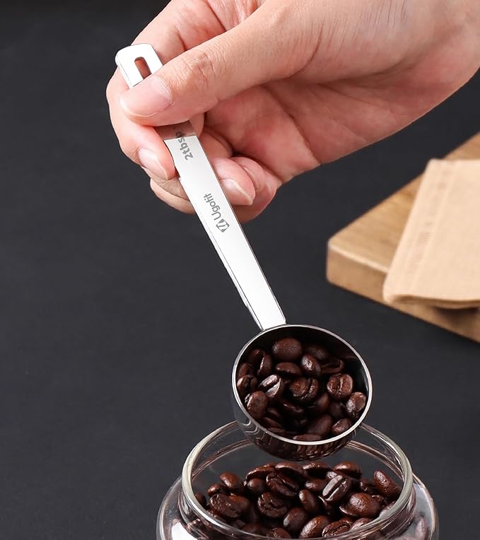 Coffee Scoop, 1 Tbsp Long Handled 304 Stainless Steel Measuring Spoon for Coffee, Tea & Baking, 15ml Precision Scoop, Dishwasher Safe