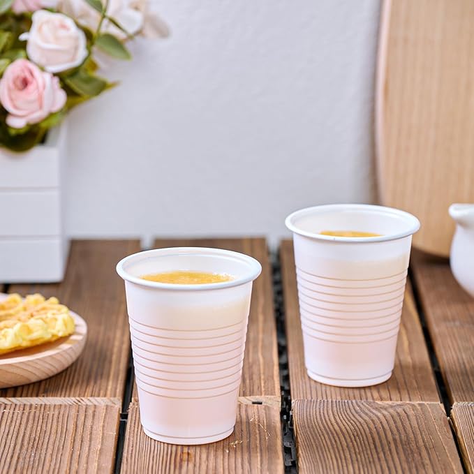 Lilymicky 2000 PACK 5 oz White Plastic Cups, 5 Ounce Disposable Plastic Bathroom Cups for Tasting, Drinking