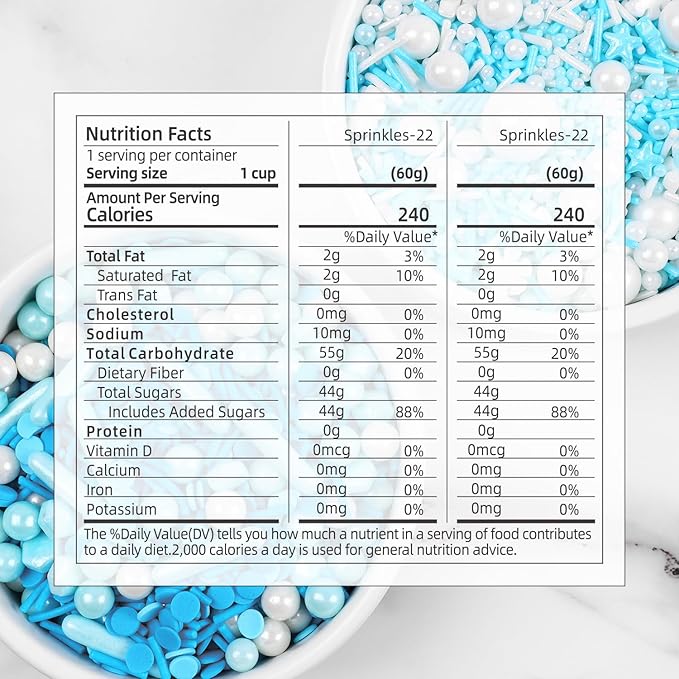 Edible Blue Sprinkles For Cake Decorating, Snowflake Sprinkles, Edible Stars, Sprinkle Mix for Cupcake Toppers, Ice Cream Toppings, Celebrations Wedding Baby Shower Birthday Party.(120g/4.2oz)