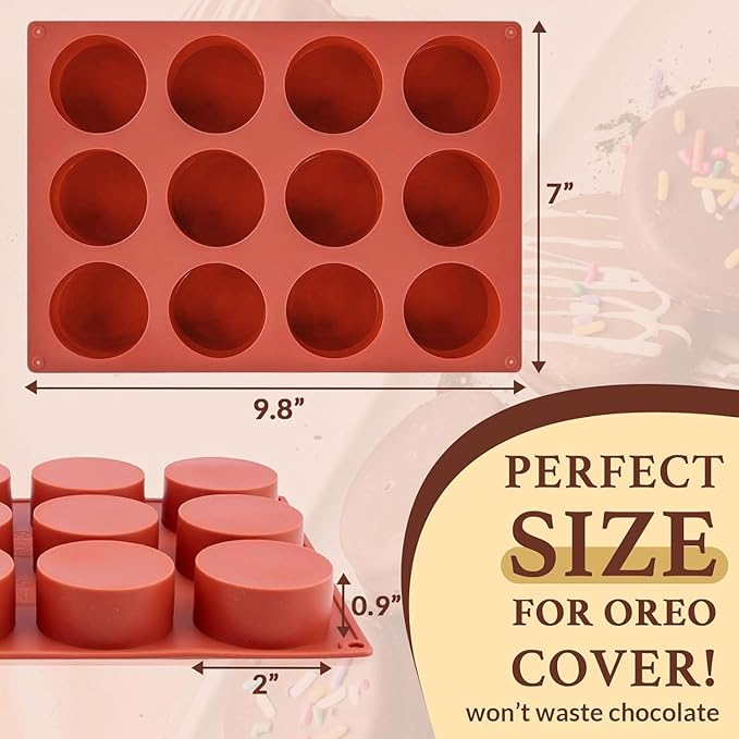 Chocolate Molds,Dubai Chocolate Mold and Scraper for Stuffed Bar,Deep Round Fix Chocolate Candy Bar Mold for Filling Knafeh Pistachio Chocolate Bar Kit